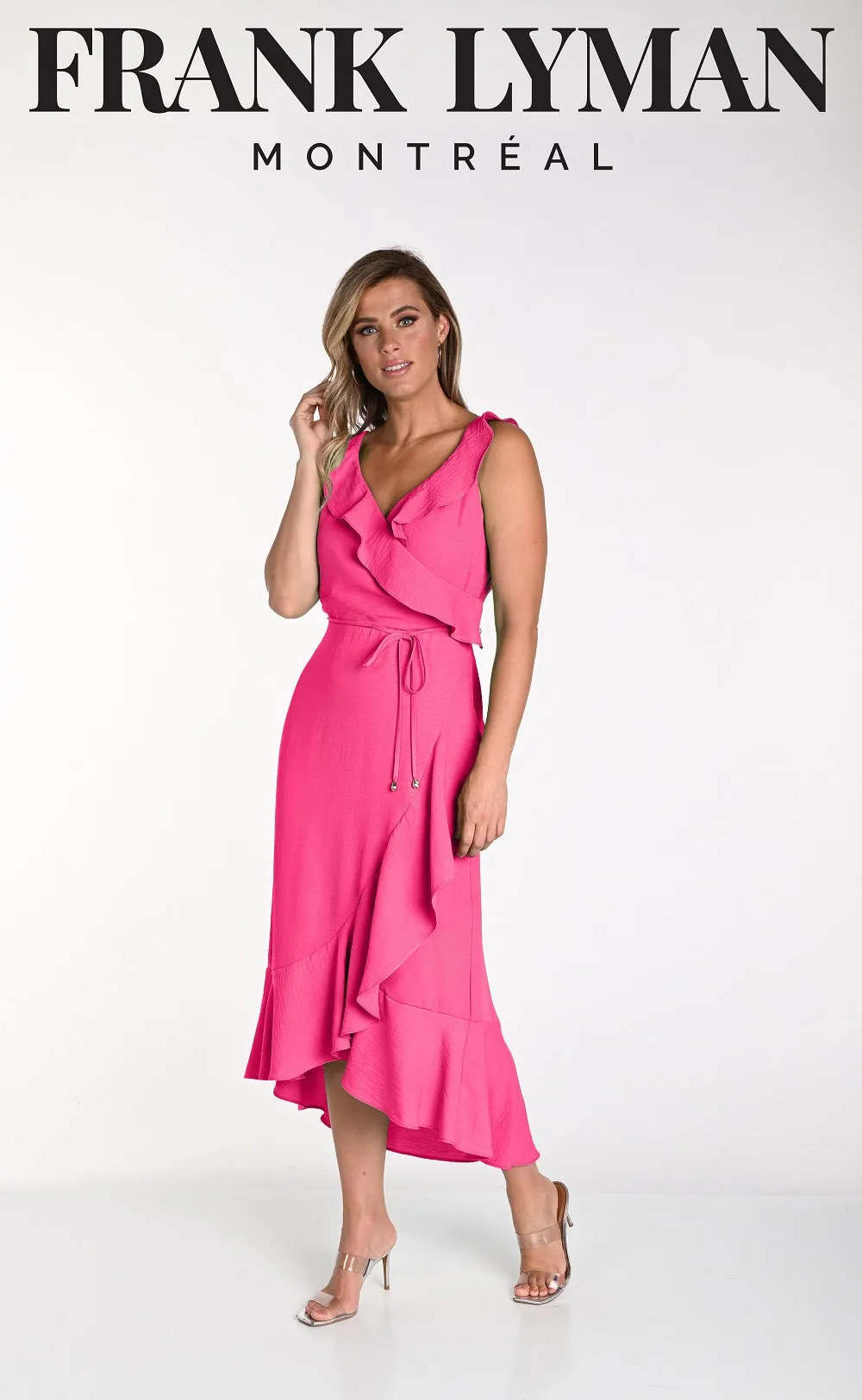 Faux Wrap Ruffle Dress