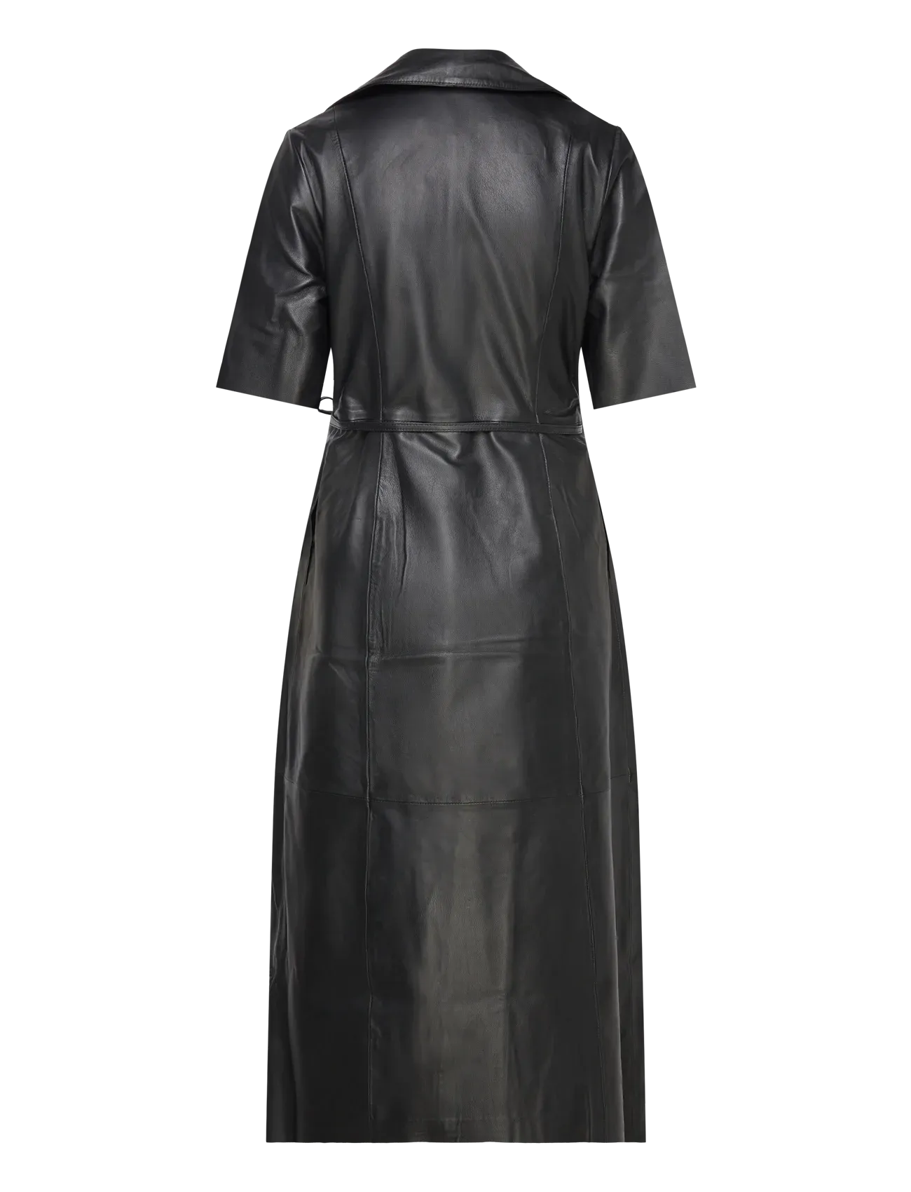 Fiola leather wrap dress