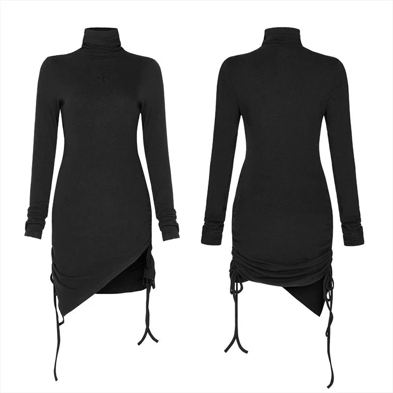 Fitted asymmetrical wrap dress