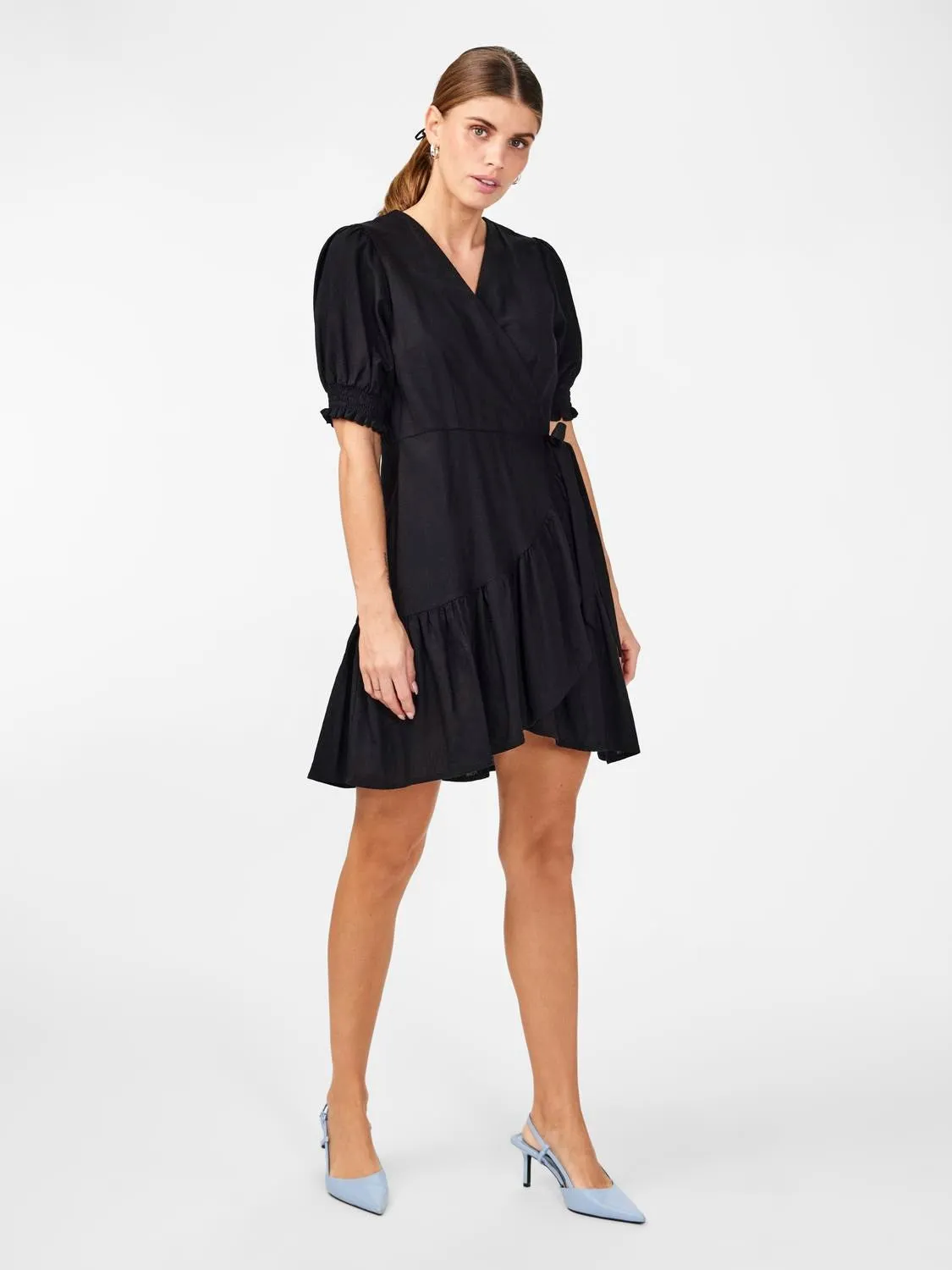Flaxy Ss Wrap Dress - Black