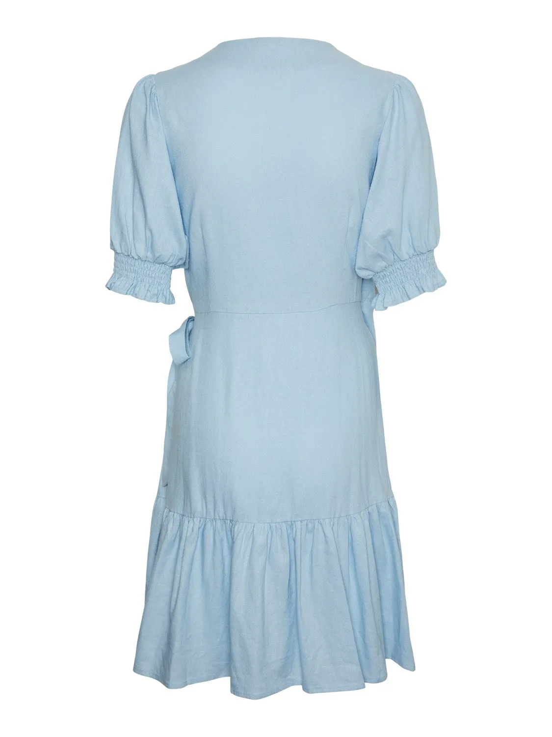 Flaxy Ss Wrap Dress - Clear Sky
