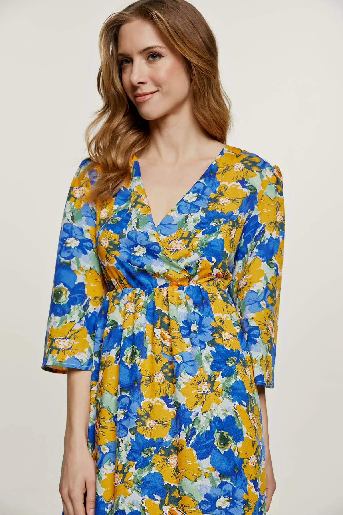 Floral Empire Line Midi Dress