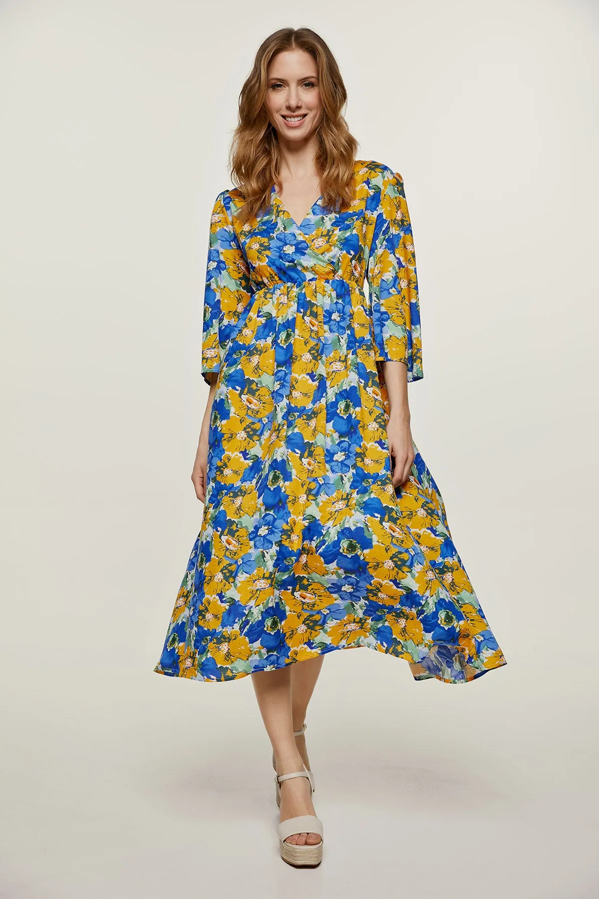 Floral Empire Line Midi Dress