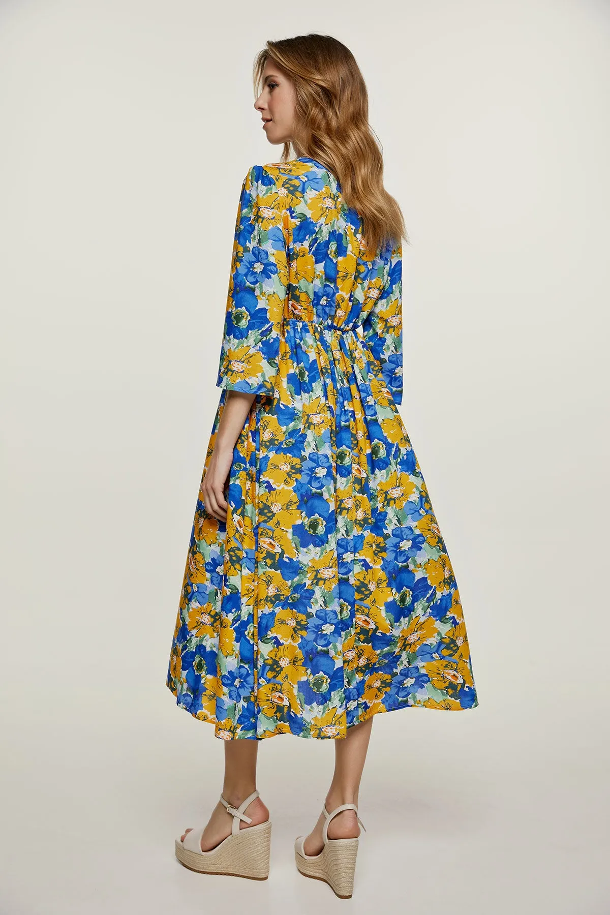 Floral Empire Line Midi Dress