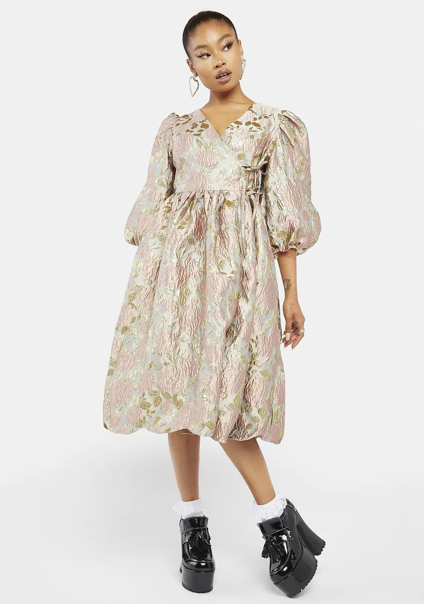 Floral Spectrum Wrap Dress