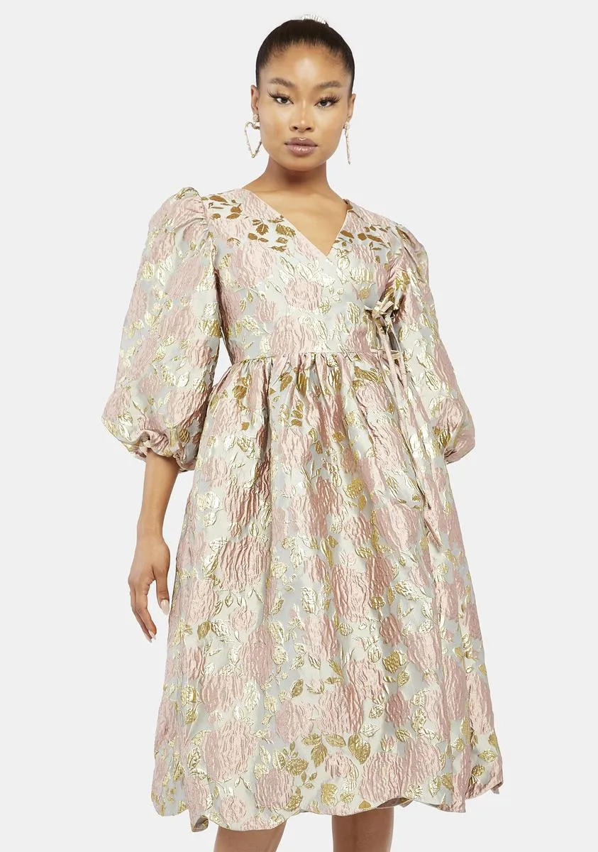 Floral Spectrum Wrap Dress