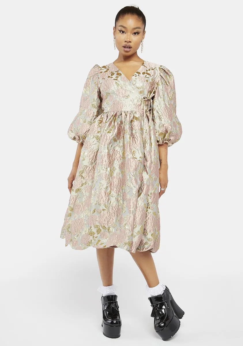 Floral Spectrum Wrap Dress