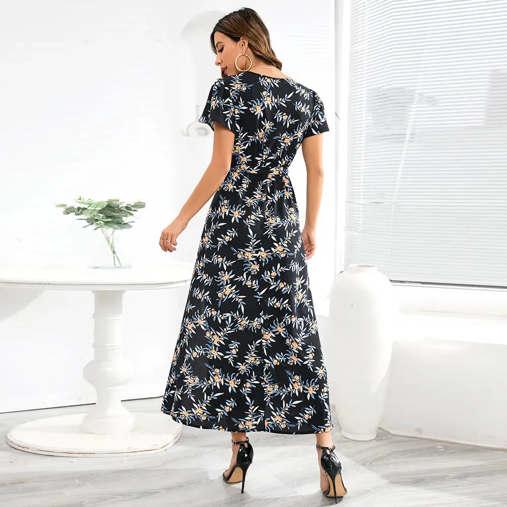 Floral Wrap Maxi Dress