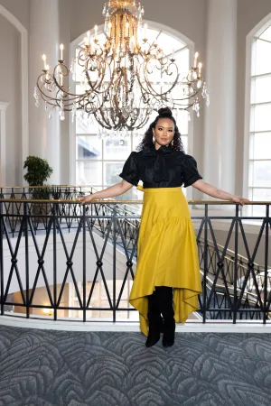 Flow by Tara Davis-Tia Asymmetric Ruffle Wrap Skirt