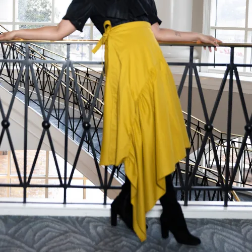 Flow by Tara Davis-Tia Asymmetric Ruffle Wrap Skirt