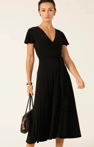 FLUTE SLEEVE REVERSE WRAP IN BLACK