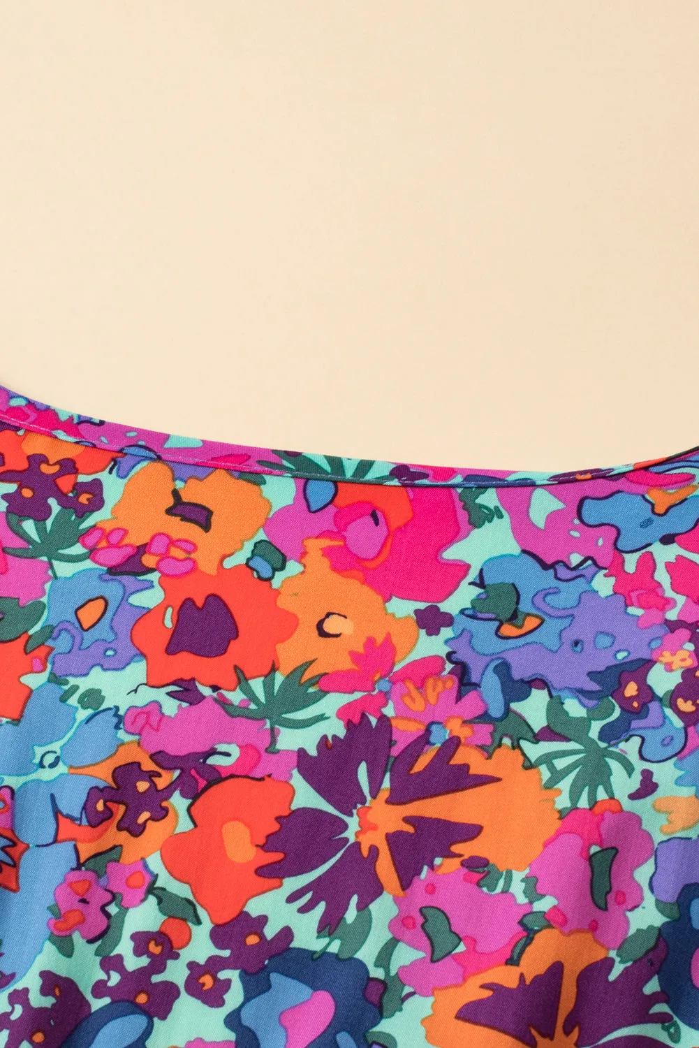 Flutter Sleeve Floral Print Wrap Maxi Dress