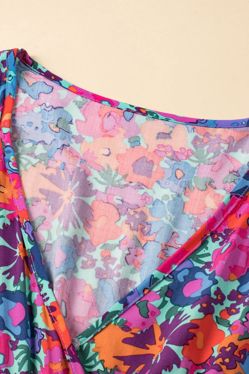 Flutter Sleeve Floral Print Wrap Maxi Dress