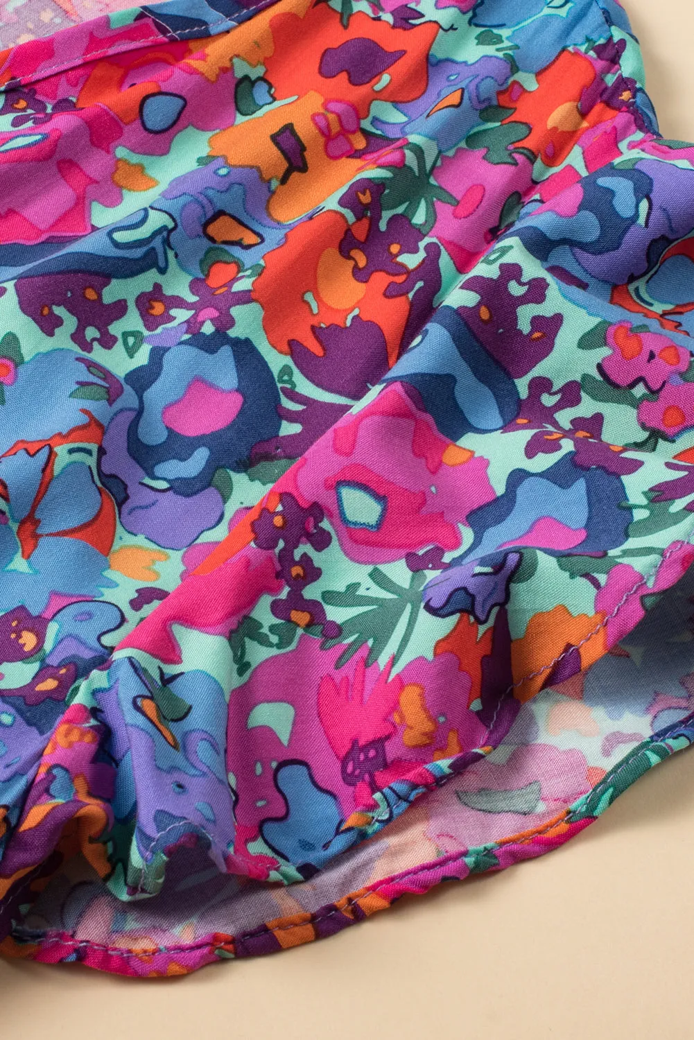 Flutter Sleeve Floral Print Wrap Maxi Dress