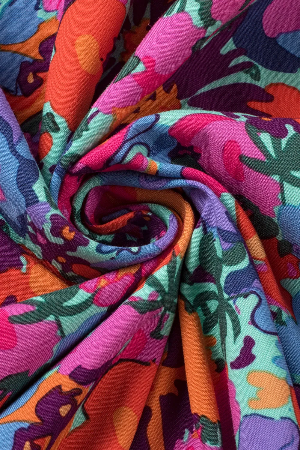 Flutter Sleeve Floral Print Wrap Maxi Dress