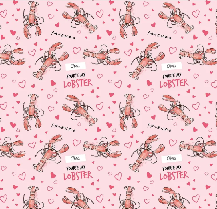 Friends Valentine's Day Personalised 'You're My Lobster' Wrapping Paper