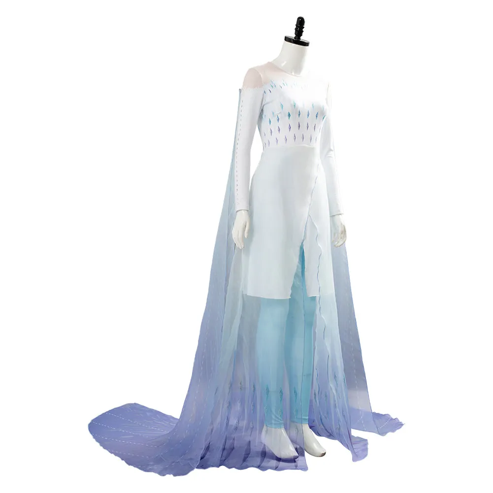 Frozen 2 Elsa Ahtohallan Cave Snow Flake Queen Dress Cosplay Costume