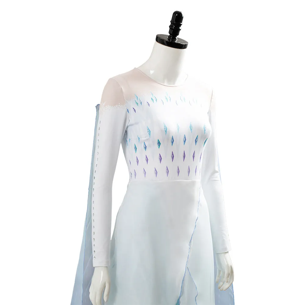 Frozen 2 Elsa Ahtohallan Cave Snow Flake Queen Dress Cosplay Costume