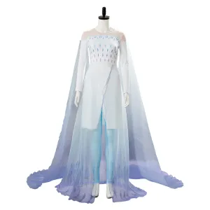 Frozen 2 Elsa Ahtohallan Cave Snow Flake Queen Dress Cosplay Costume