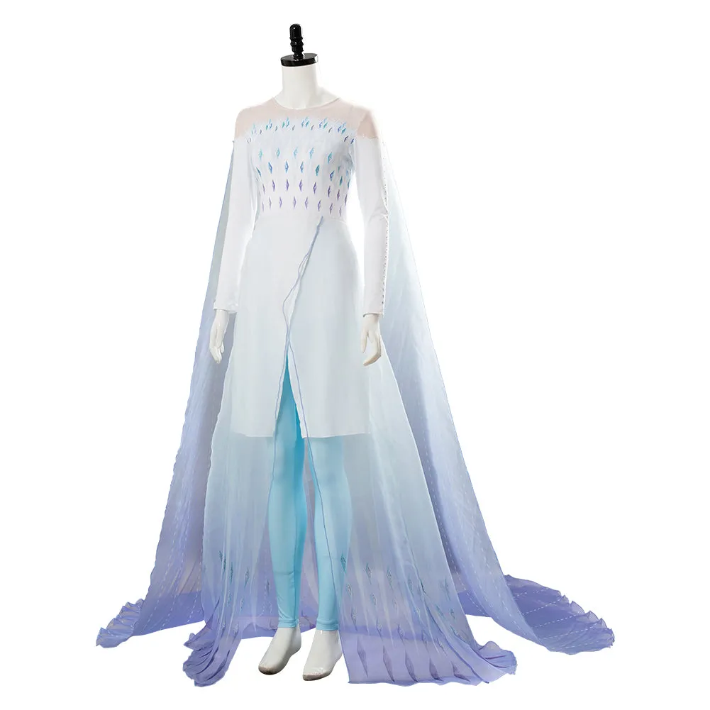Frozen 2 Elsa Ahtohallan Cave Snow Flake Queen Dress Cosplay Costume