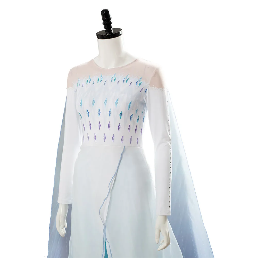 Frozen 2 Elsa Ahtohallan Cave Snow Flake Queen Dress Cosplay Costume