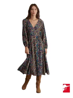 Garance Paris paisley wrap midi dress NEW size M