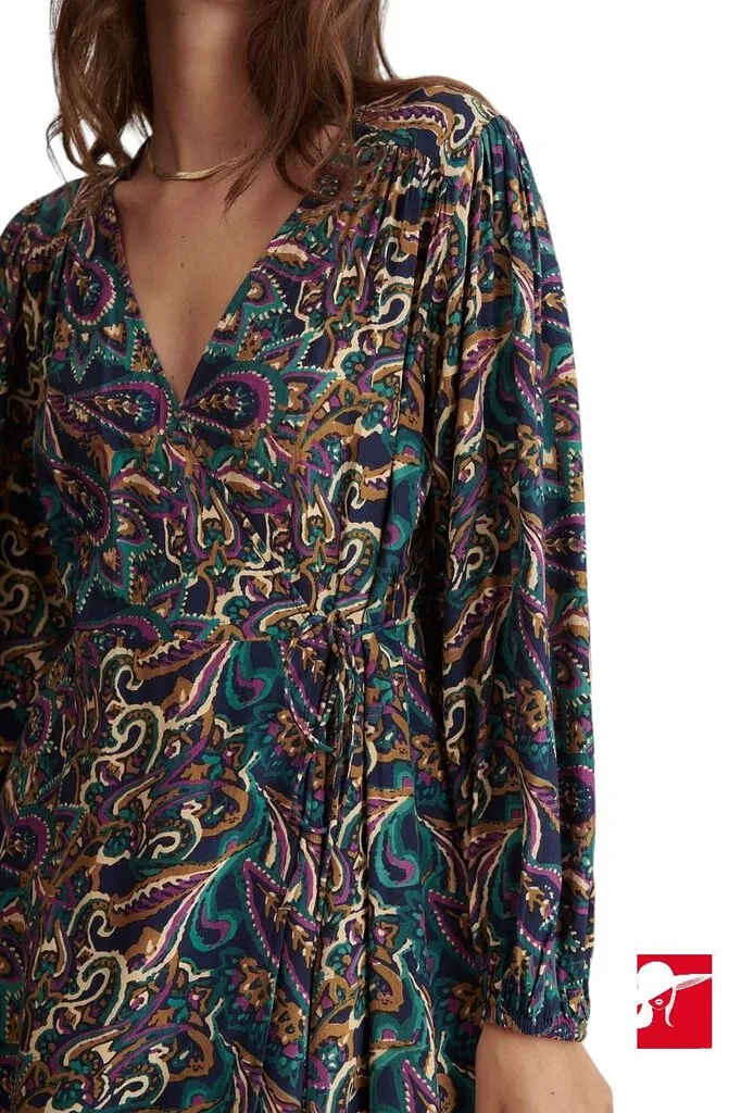 Garance Paris paisley wrap midi dress NEW size M