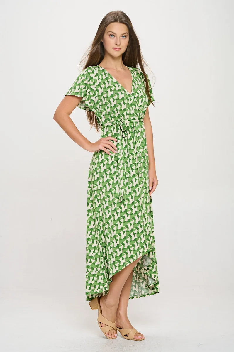 Georgia Faux Wrap Hi-Lo Dress