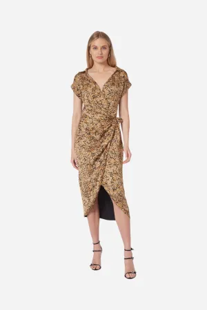 Gilner Farrar Kali Dress in Gold Dusted Print