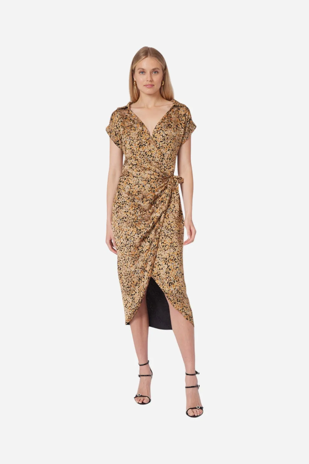 Gilner Farrar Kali Dress in Gold Dusted Print