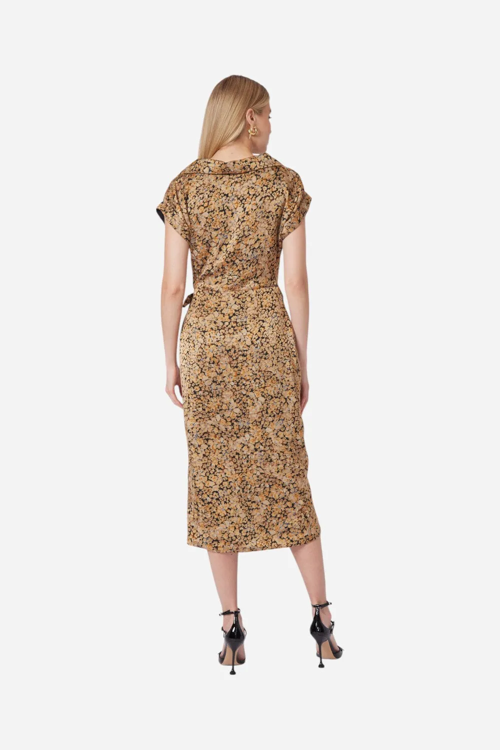 Gilner Farrar Kali Dress in Gold Dusted Print