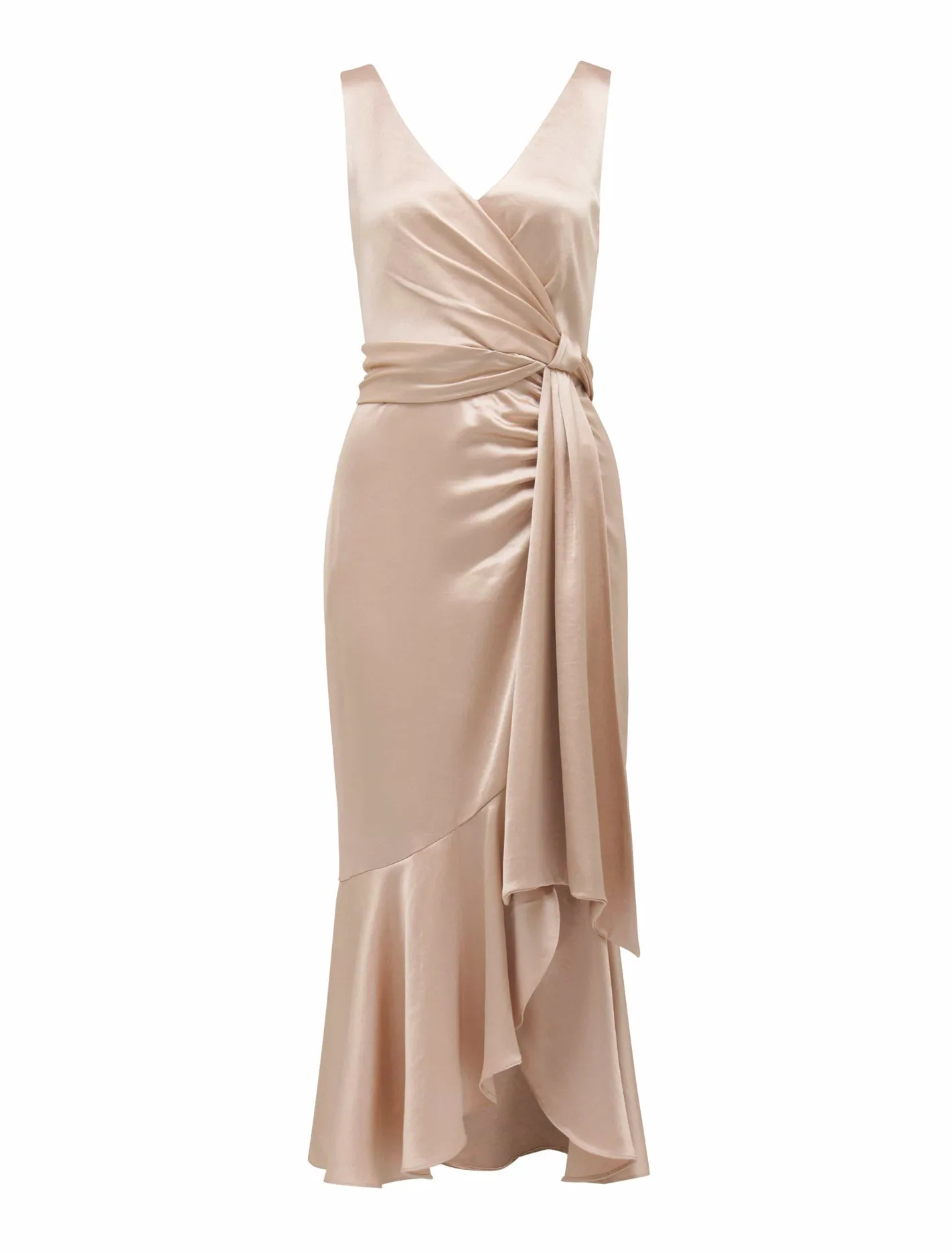 Gracelyn Satin Wrap Midi Dress