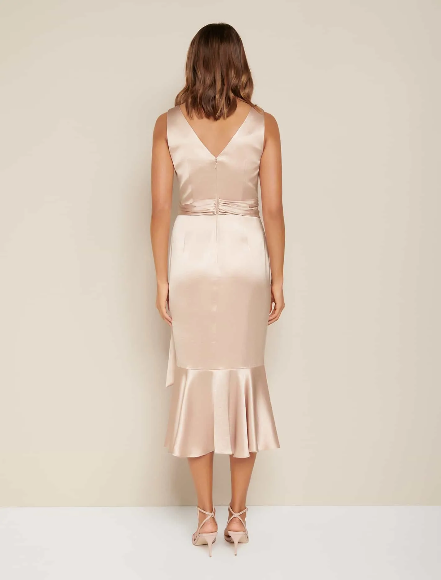 Gracelyn Satin Wrap Midi Dress