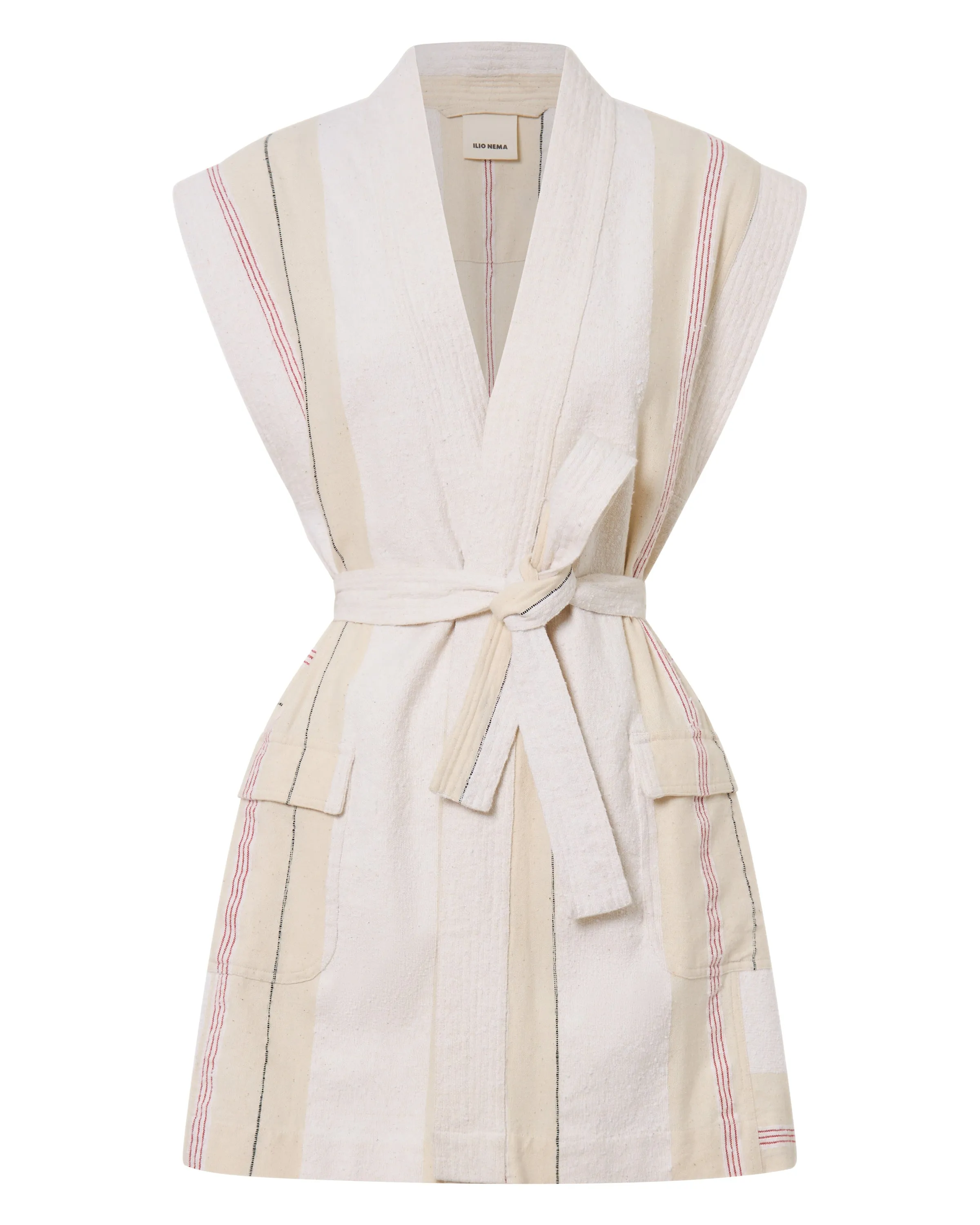 Graces Cream Boucle Stripe Dress