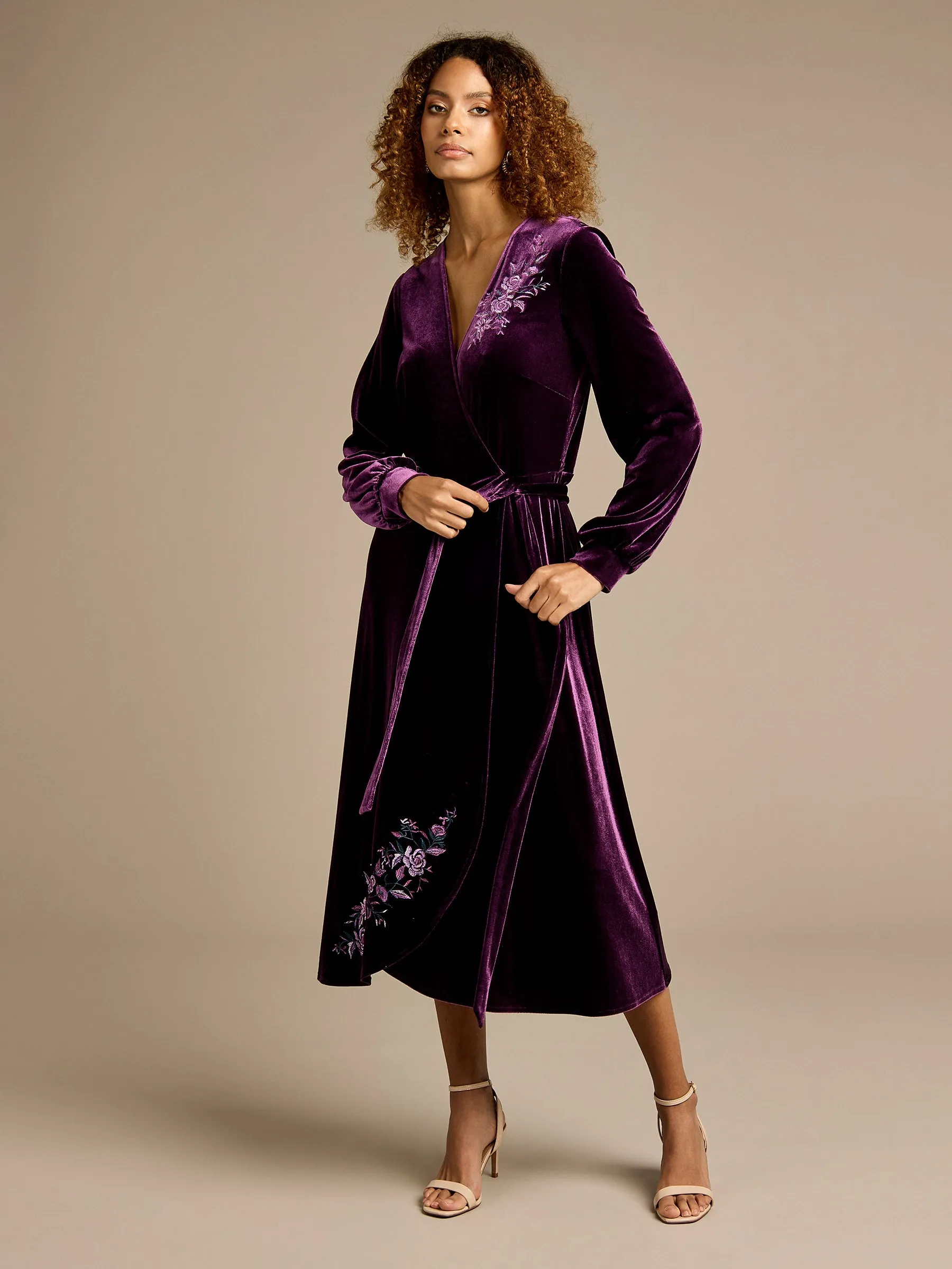 GWD Raya Velvet Wrap Dress