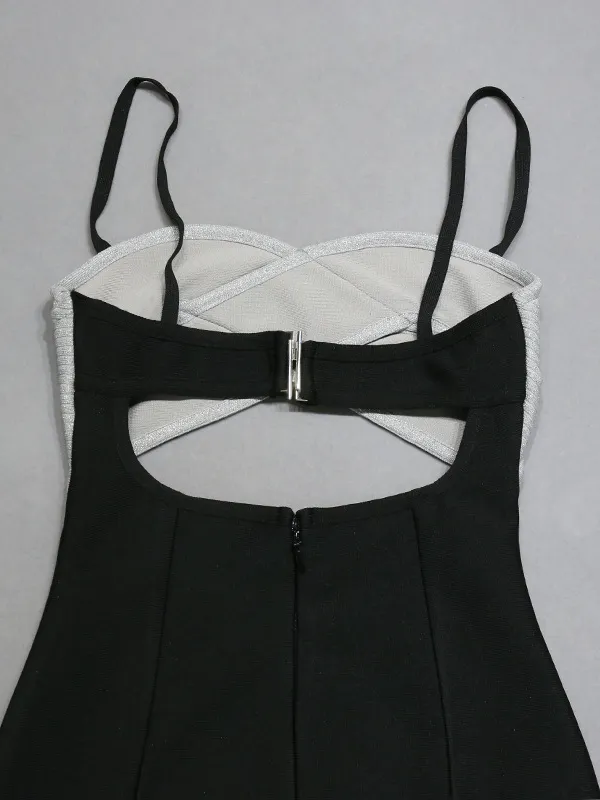 Halter Cross Ribbed Wrap Cutout Dress