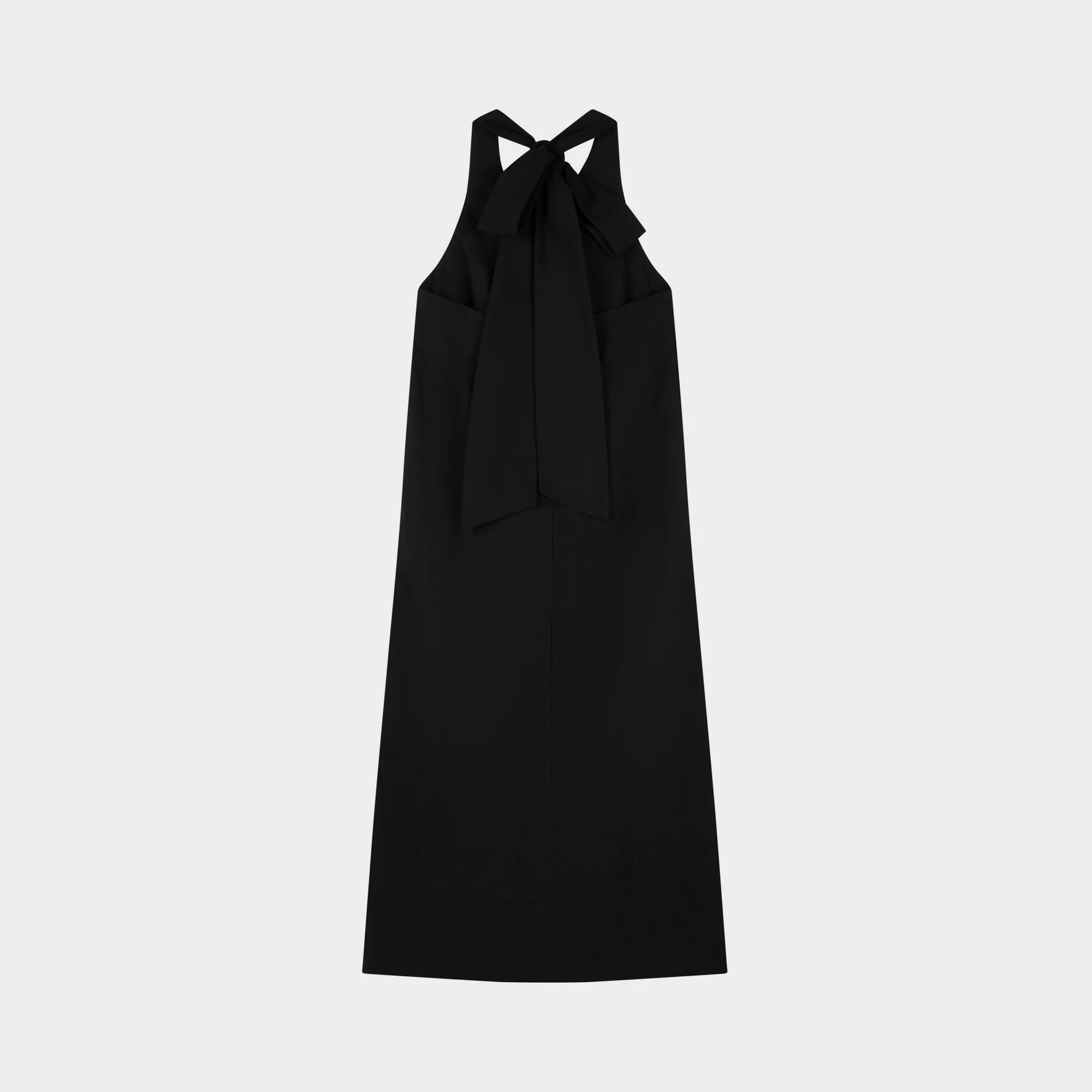 HALTER NECK TIE WRAP MIDI DRESS
