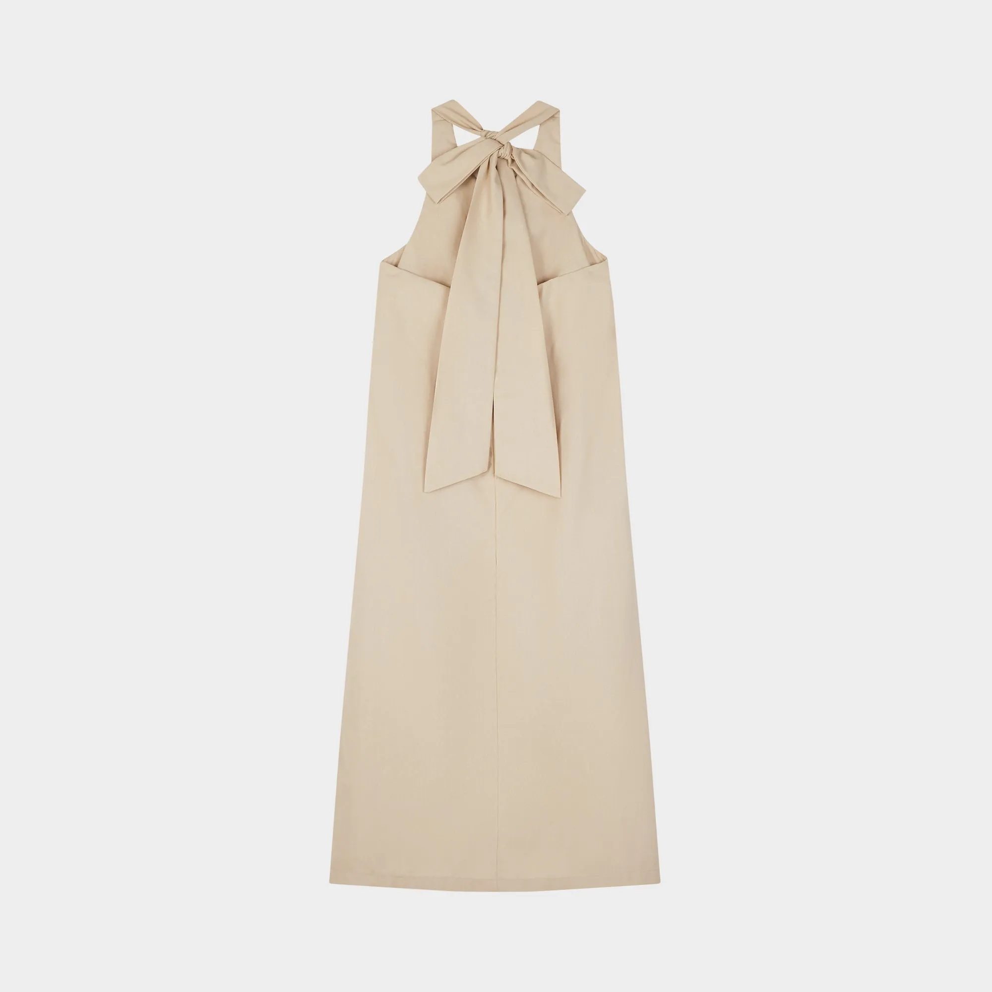 HALTER NECK TIE WRAP MIDI DRESS