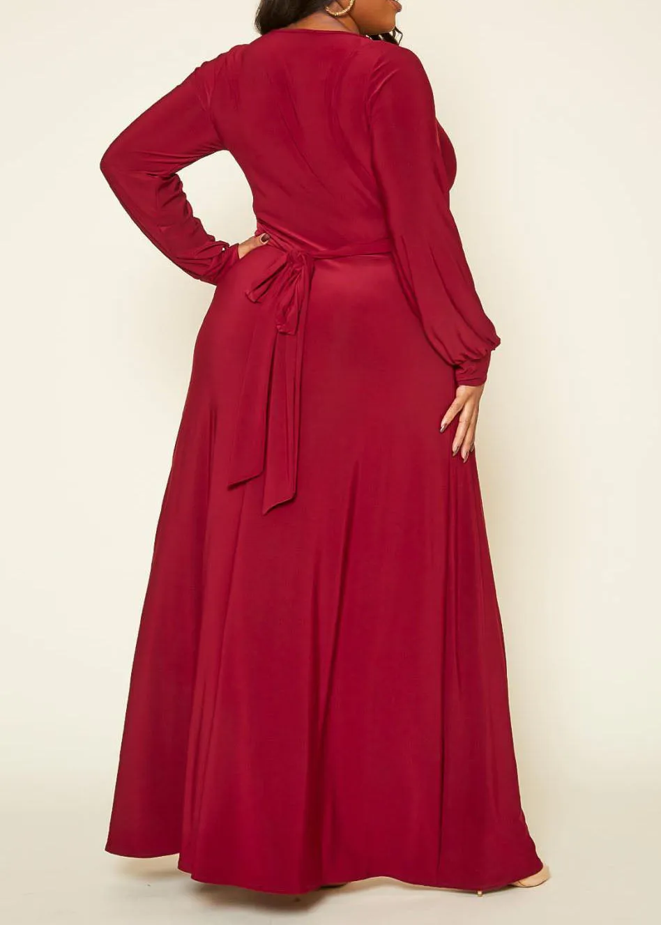 Hi Curvy Plus Size Women Solid Flare Maxi Dress