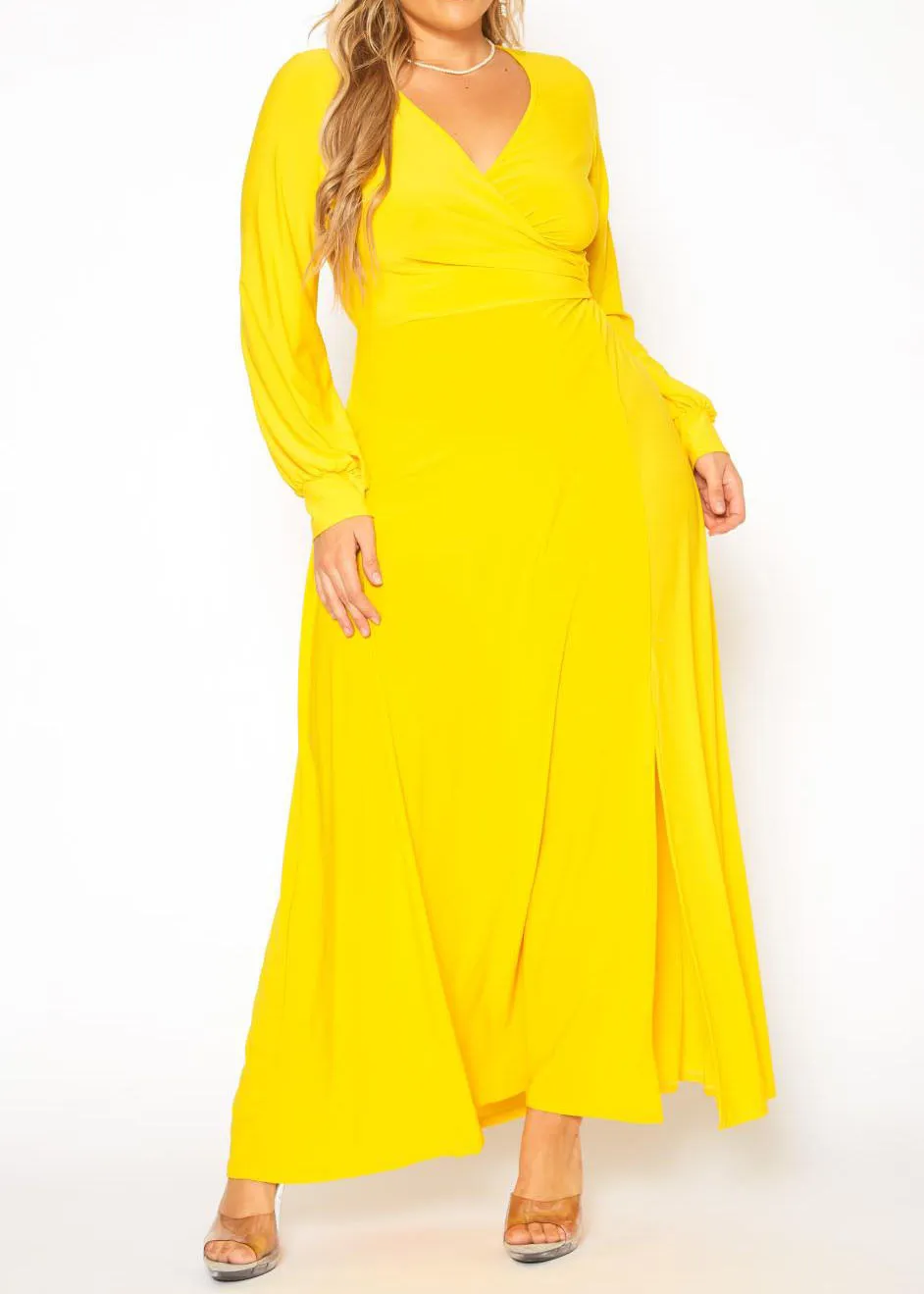 Hi Curvy Plus Size Women Solid Flare Maxi Dress