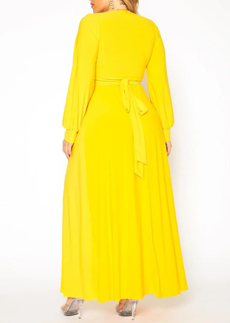 Hi Curvy Plus Size Women Solid Flare Maxi Dress