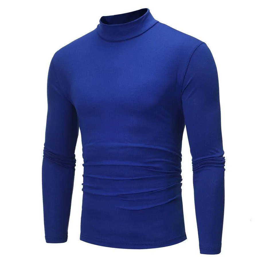 High Collar Men's Slim Long Sleeved T-Shirt