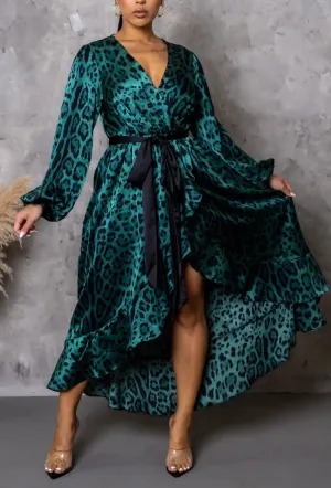 Hi/Lo Ruffled Midi Dress
