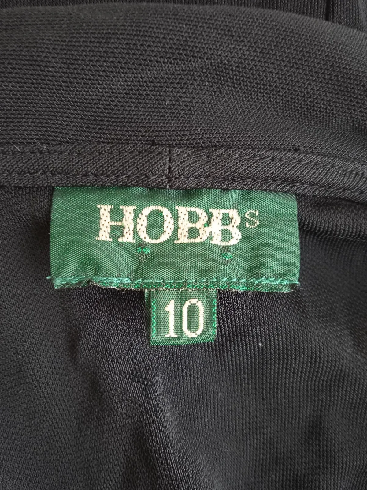HOBBS Ladies Black Collared Half Sleeve Tie-Waist Midi Wrap Dress Size UK10