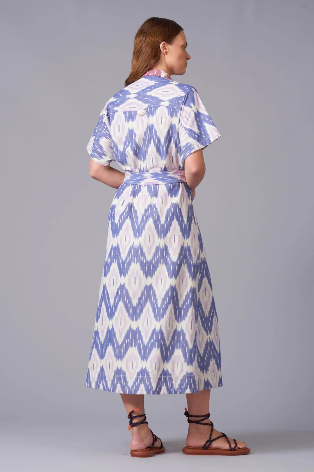 Ikat Weave Wrap Dress