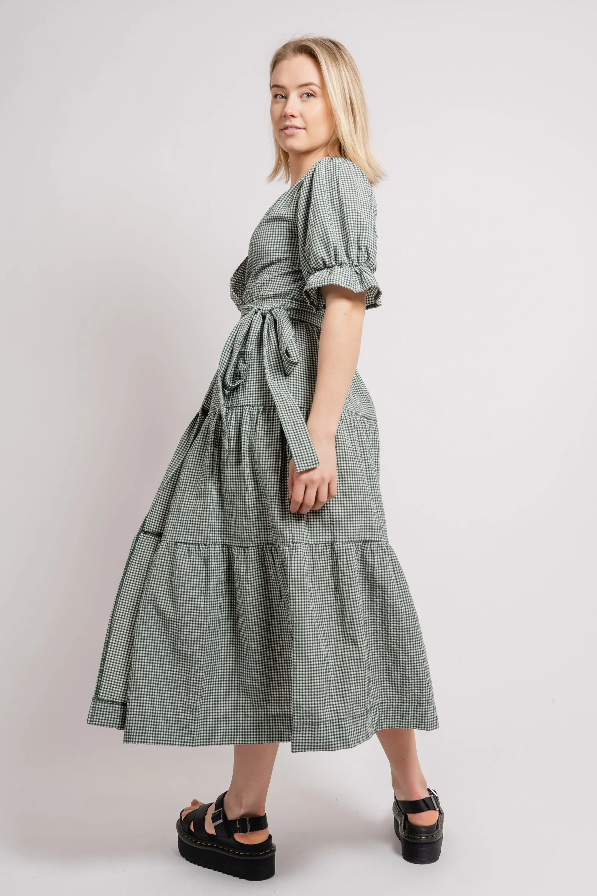 Indiana Midi Wrap Dress - Sycamore White