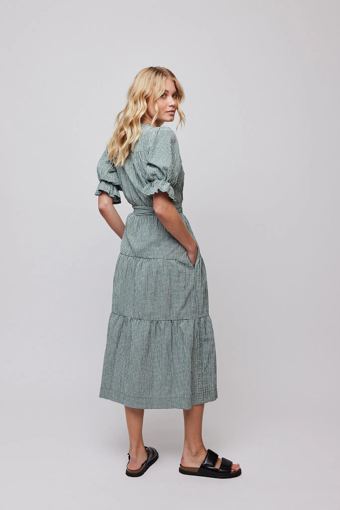 Indiana Midi Wrap Dress - Sycamore White