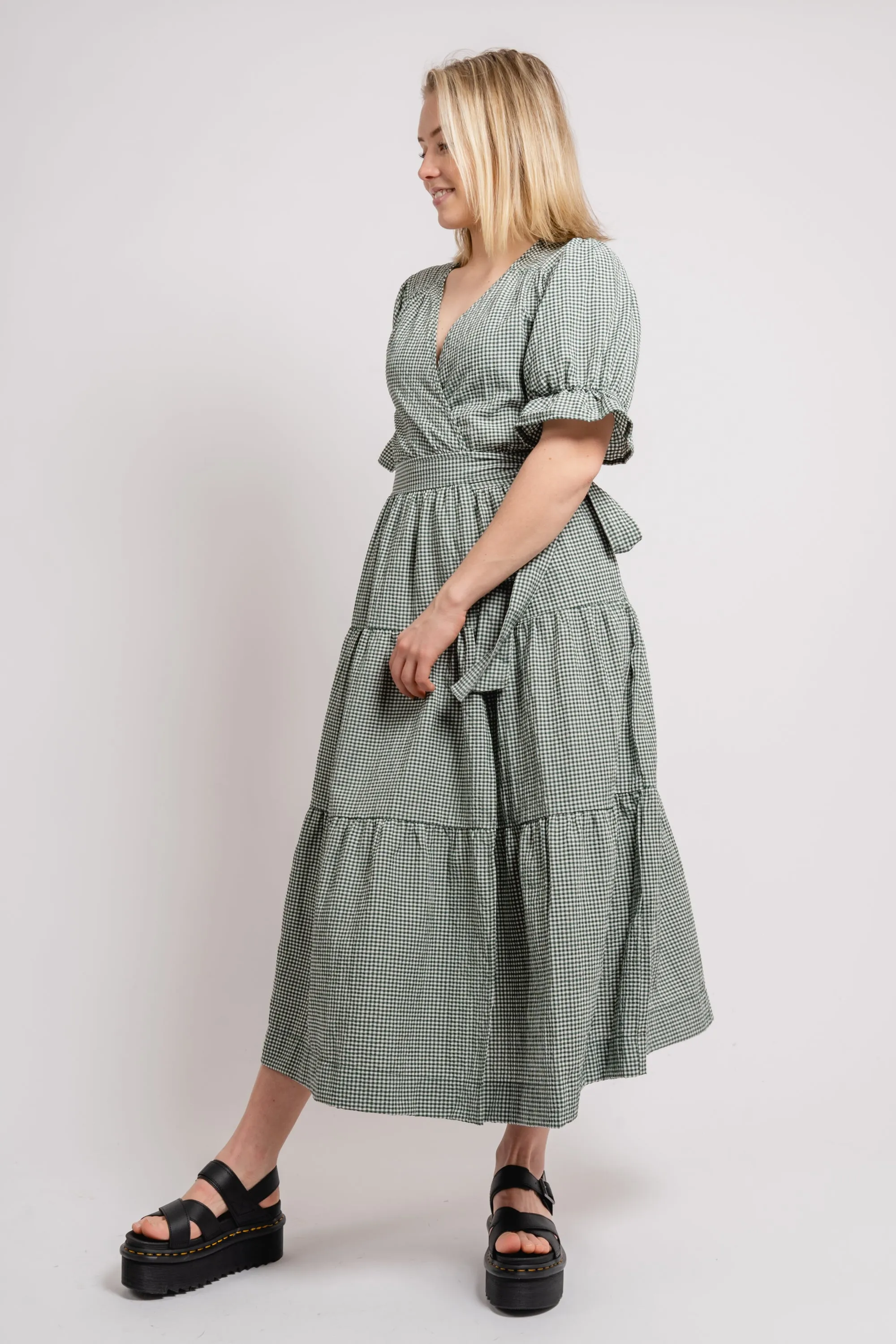 Indiana Midi Wrap Dress - Sycamore White
