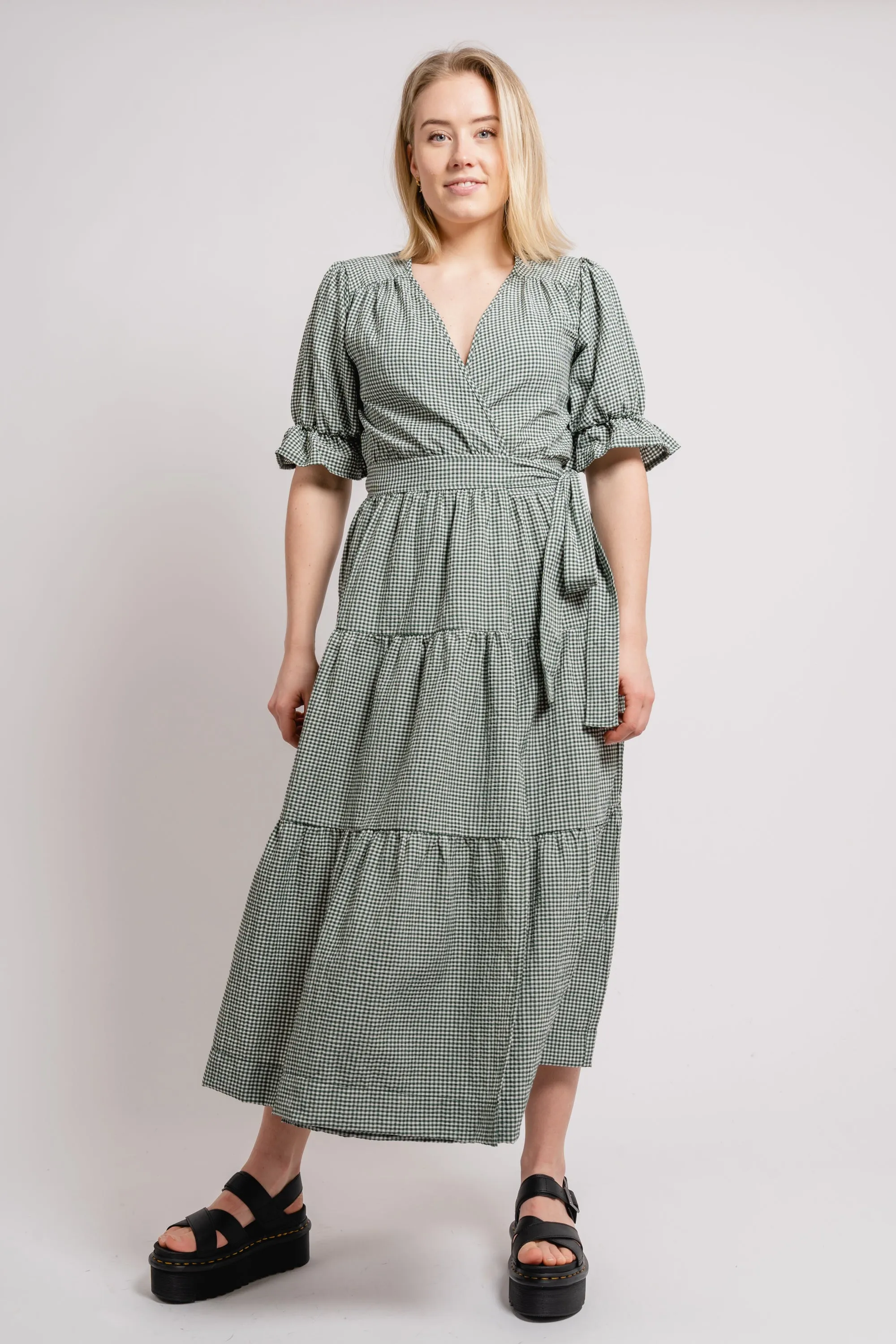 Indiana Midi Wrap Dress - Sycamore White