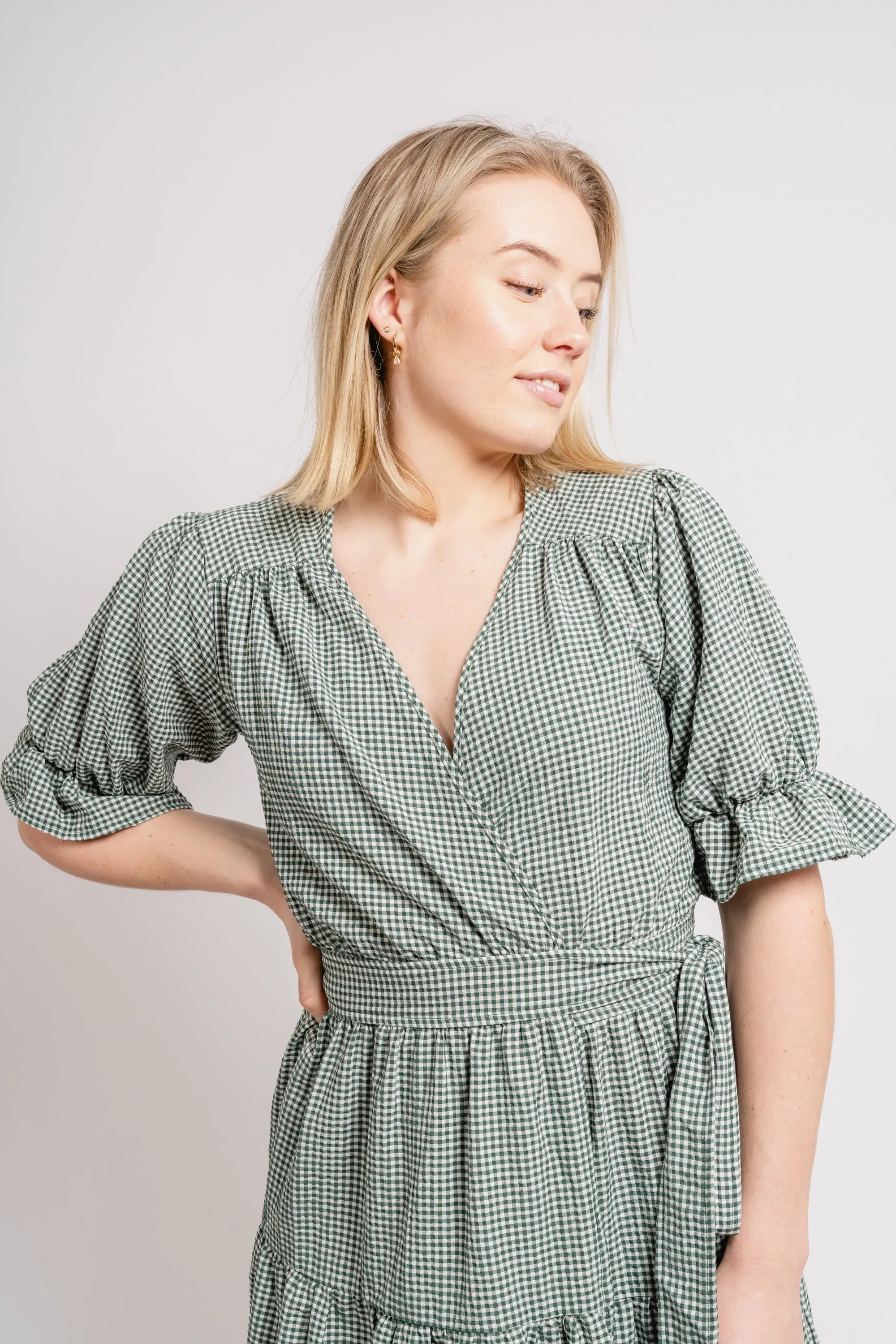 Indiana Midi Wrap Dress - Sycamore White